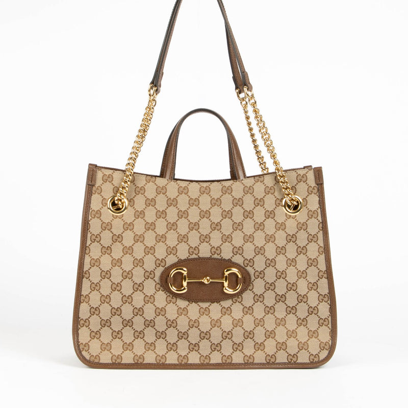Authentic pre-loved Gucci GG Canvas Horsebit 1955 Tote Bag on Labellov.com