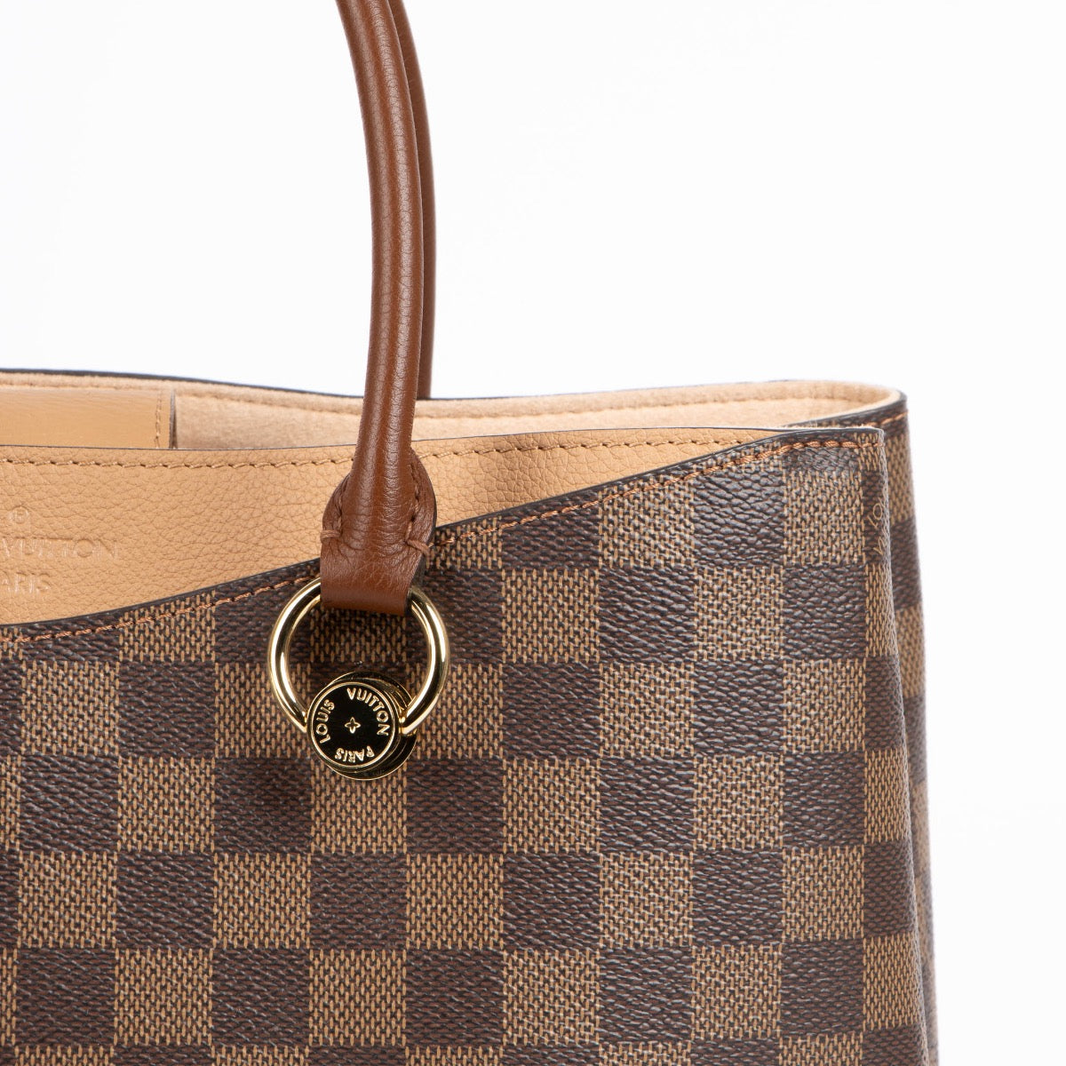 Authentic pre-loved Louis Vuitton Damier Ebene Riverside Top Handle Bag on Labellov.com
