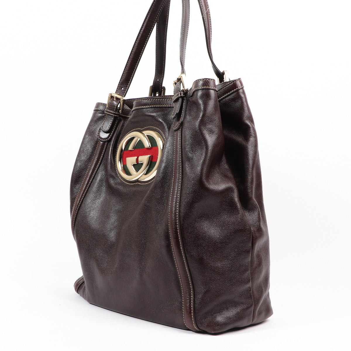 Gucci GG Black Leather Large Tote Bag