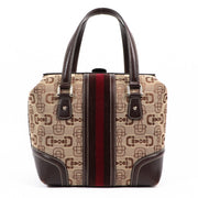 Gucci Vintage Horsebit Canvas Web Treasure Boston Bag