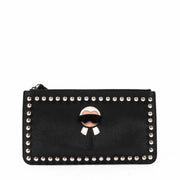 Shop safe online at Labellov in Antwerp this 100% authentic second hand Fendi Black Karl Lagerfeld Studded Clutch
