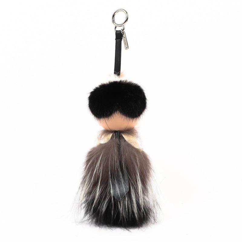 Shop safe online at Labellov in Antwerp this 100% authentic second hand Fendi Multicolor Karl Lagerfeld Fur Bag Charm