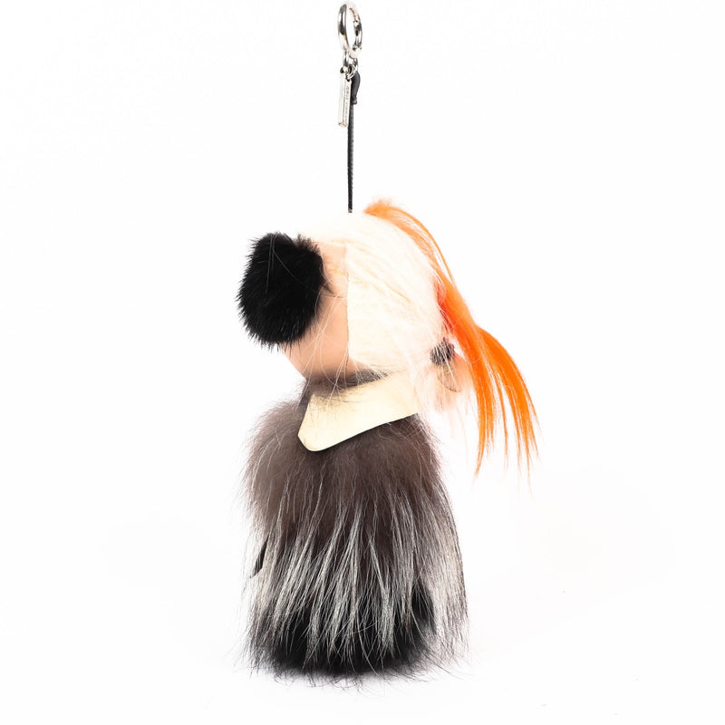 Shop safe online at Labellov in Antwerp this 100% authentic second hand Fendi Multicolor Karl Lagerfeld Fur Bag Charm