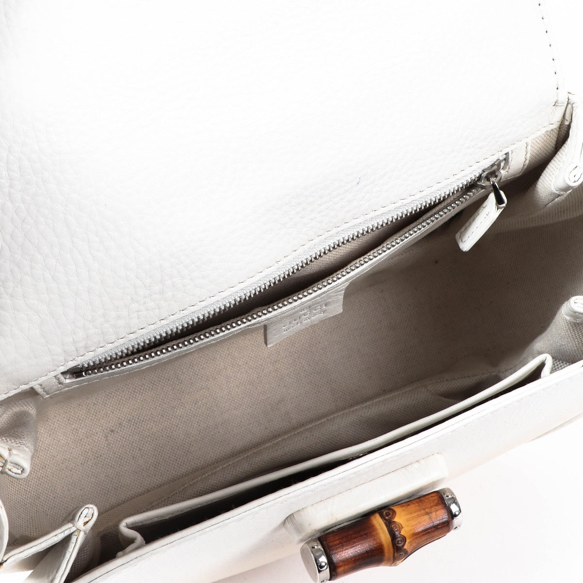 Gucci Witte Medium New Bamboo Handtas