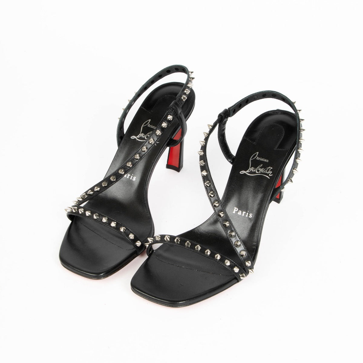 Shop this 100% authentic Christian Louboutin Black Leather Rosa Condorapik Studs Sandals in size 40 at labellov.com