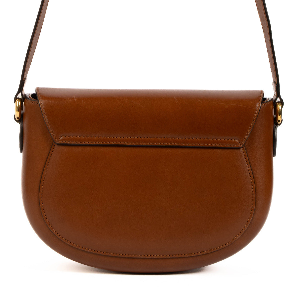 Sac bandoulière camel Gucci orné du logo en relief