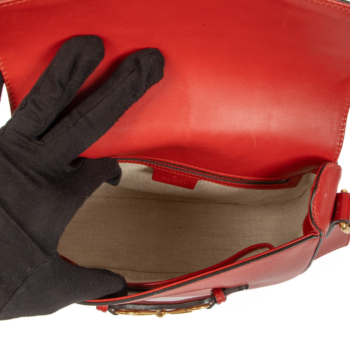 Sac Lady Web en cuir rouge Gucci