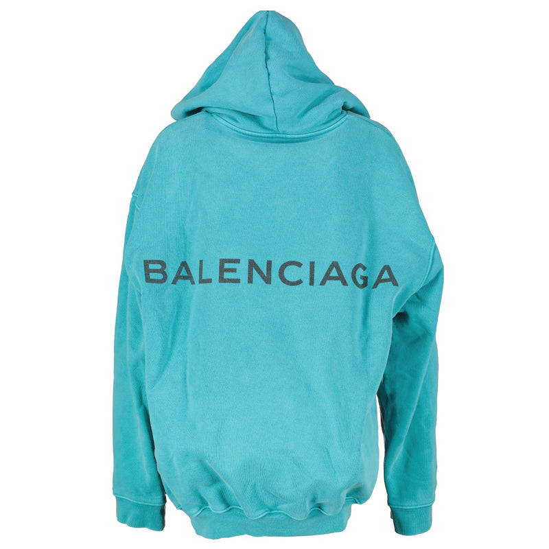 Balenciaga Turquoise Back Logo Hoodie