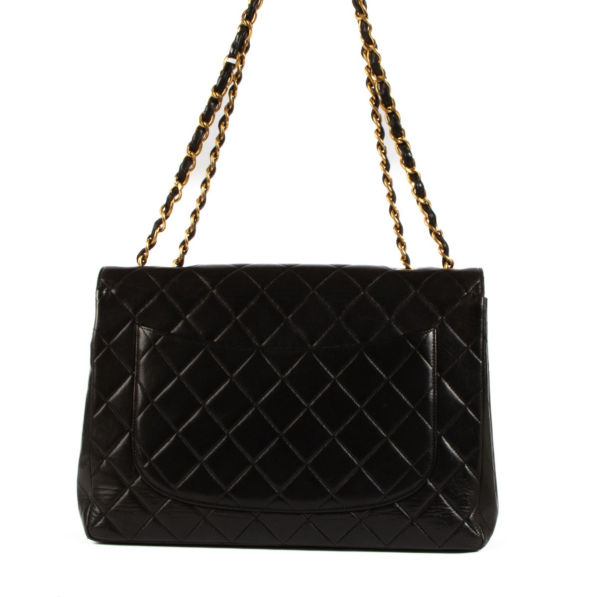 Shop safe online at Labellov in Antwerp, Brussel and Knokke this 100% authentic second hand Chanel Black Lambskin Large Classic Flap Bag