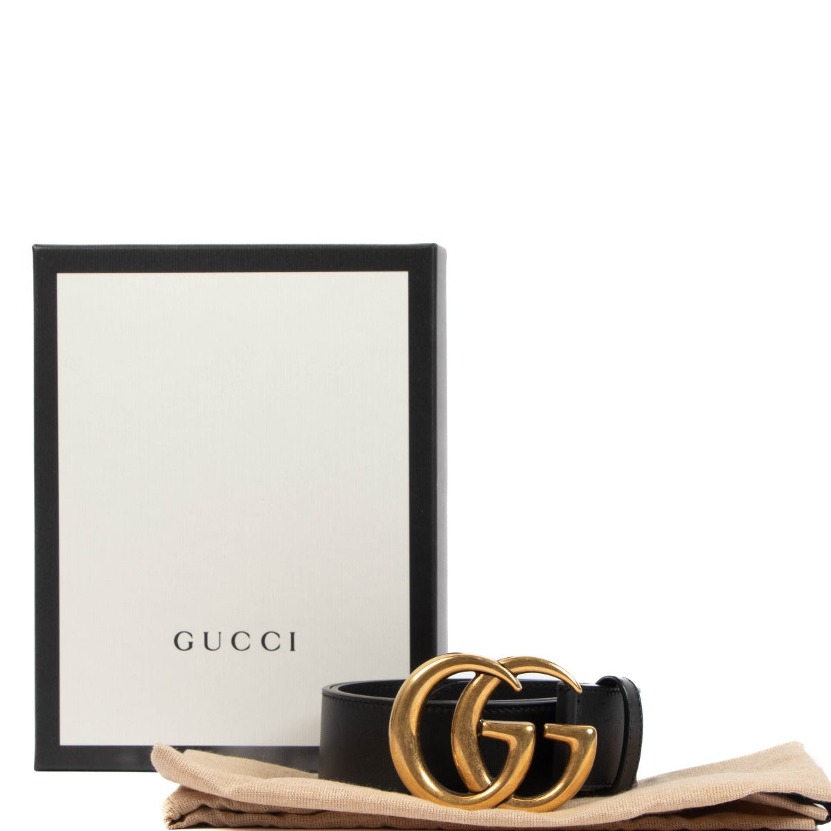 Gucci Black GG Marmont Belt