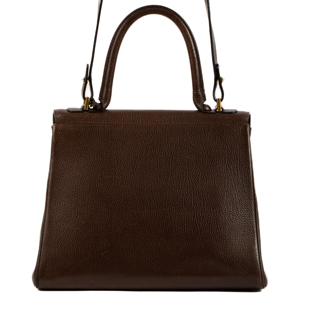 Shop safe online at Labellov in Antwerp, Brussels and Knokke this 100% authentic second hand Delvaux Brown Brillant MM + Strap