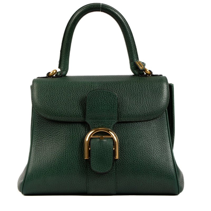 Shop safe online at Labellov in Antwerp, Brussels and Knokke this 100% authentic second hand Delvaux Green Brillant PM Top Handle