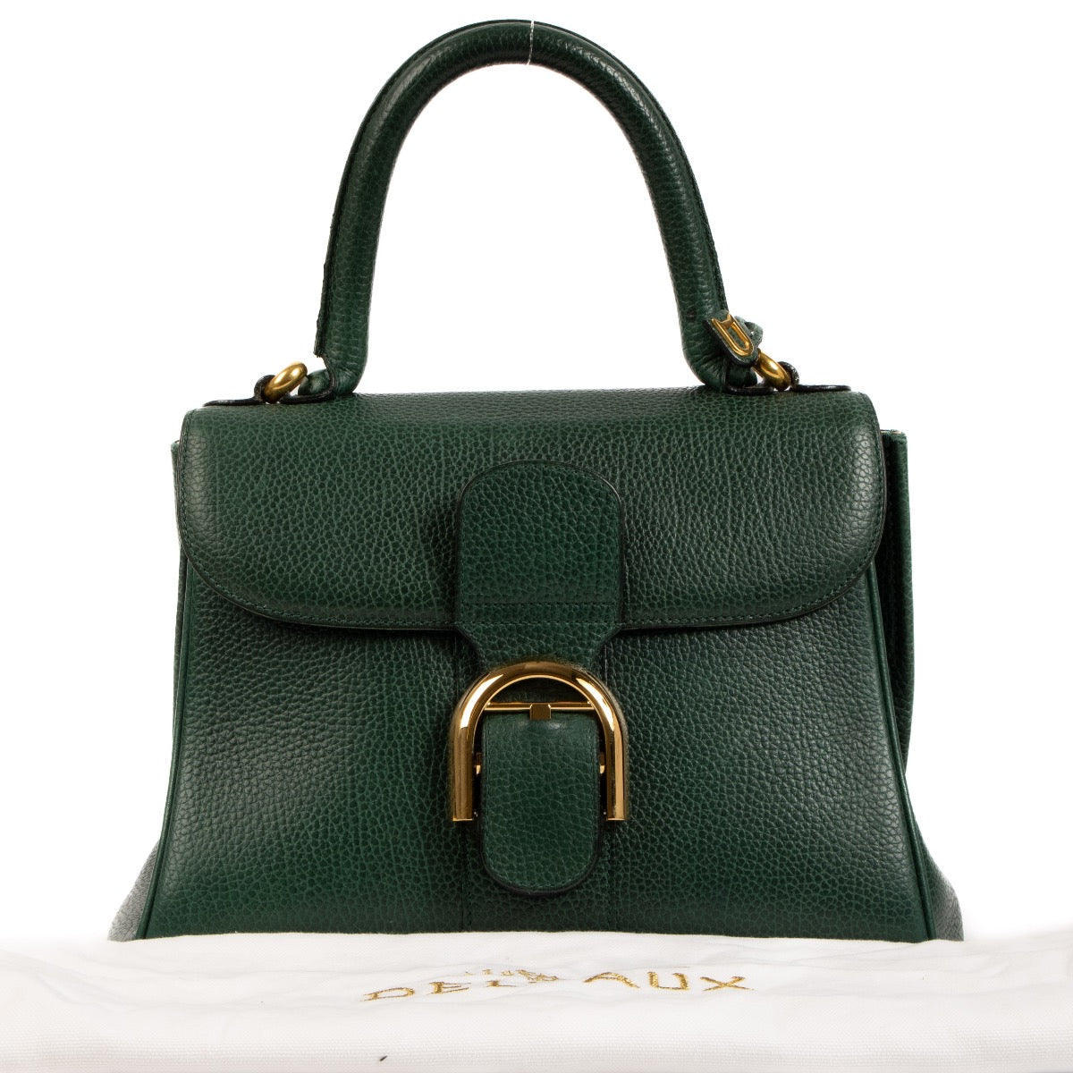 Shop safe online at Labellov in Antwerp, Brussels and Knokke this 100% authentic second hand Delvaux Green Brillant PM Top Handle