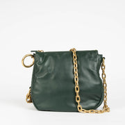 Authentic pre-loved Burberry Green Leather Knight Shoulder Bag on Labellov.com