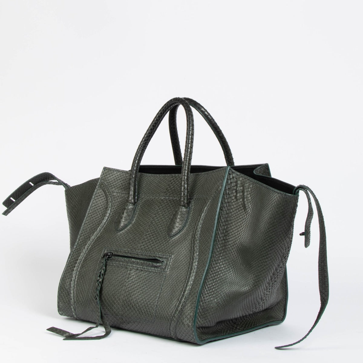 Authentic pre-loved Celine Green Python Medium Phantom Luggage Bag on Labellov.com