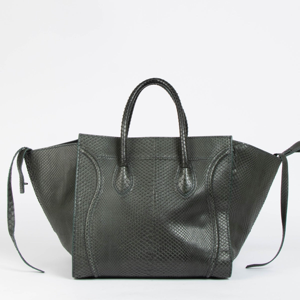 Authentic pre-loved Celine Green Python Medium Phantom Luggage Bag on Labellov.com