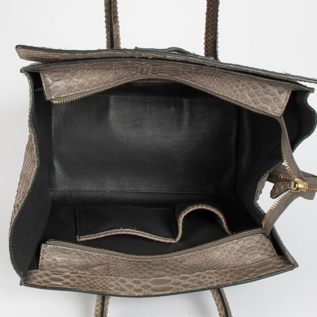 Authentic pre-loved Celine Grey Python Mini Luggage Bag on Labellov.com