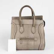 Authentic pre-loved Celine Grey Python Mini Luggage Bag on Labellov.com
