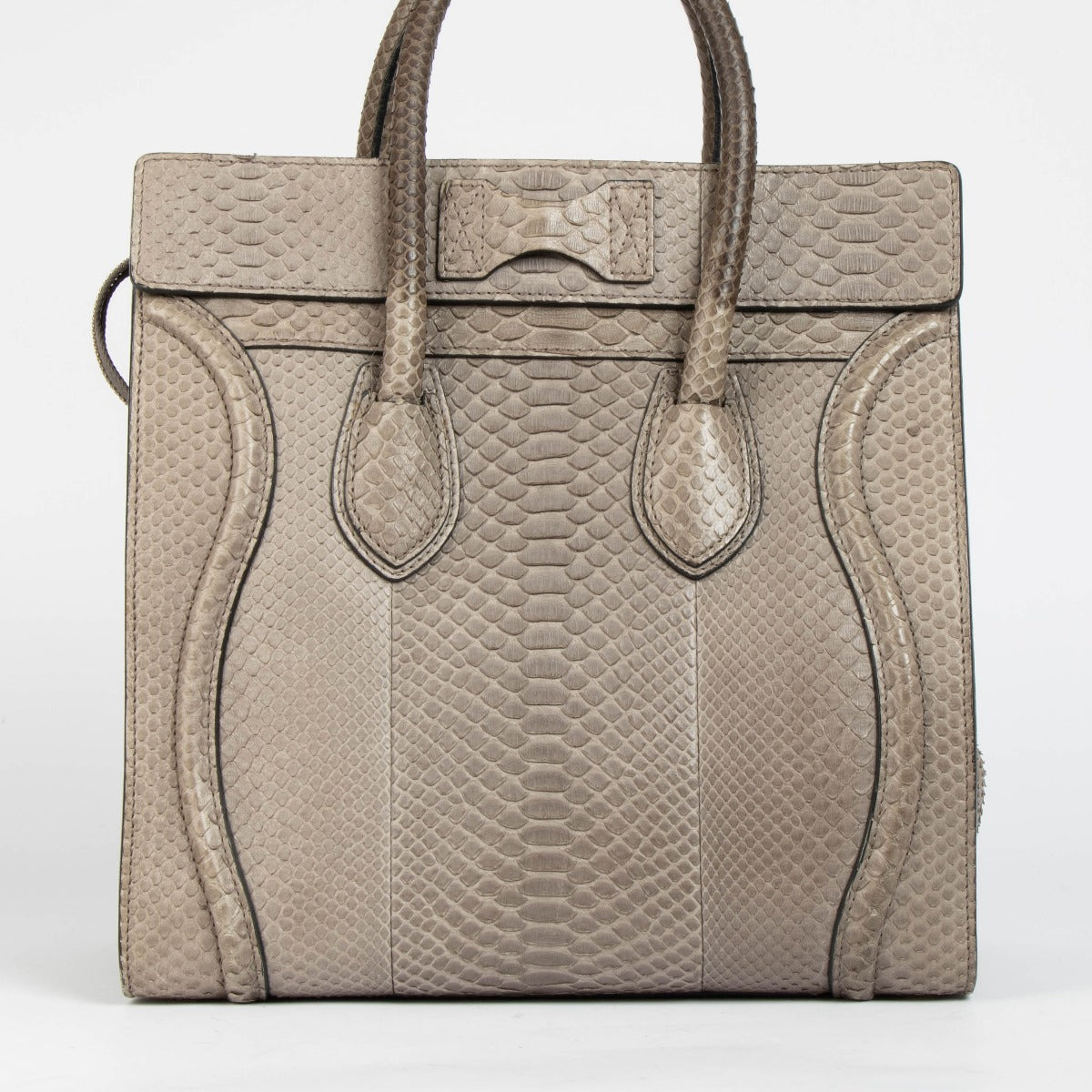 Authentic pre-loved Celine Grey Python Mini Luggage Bag on Labellov.com