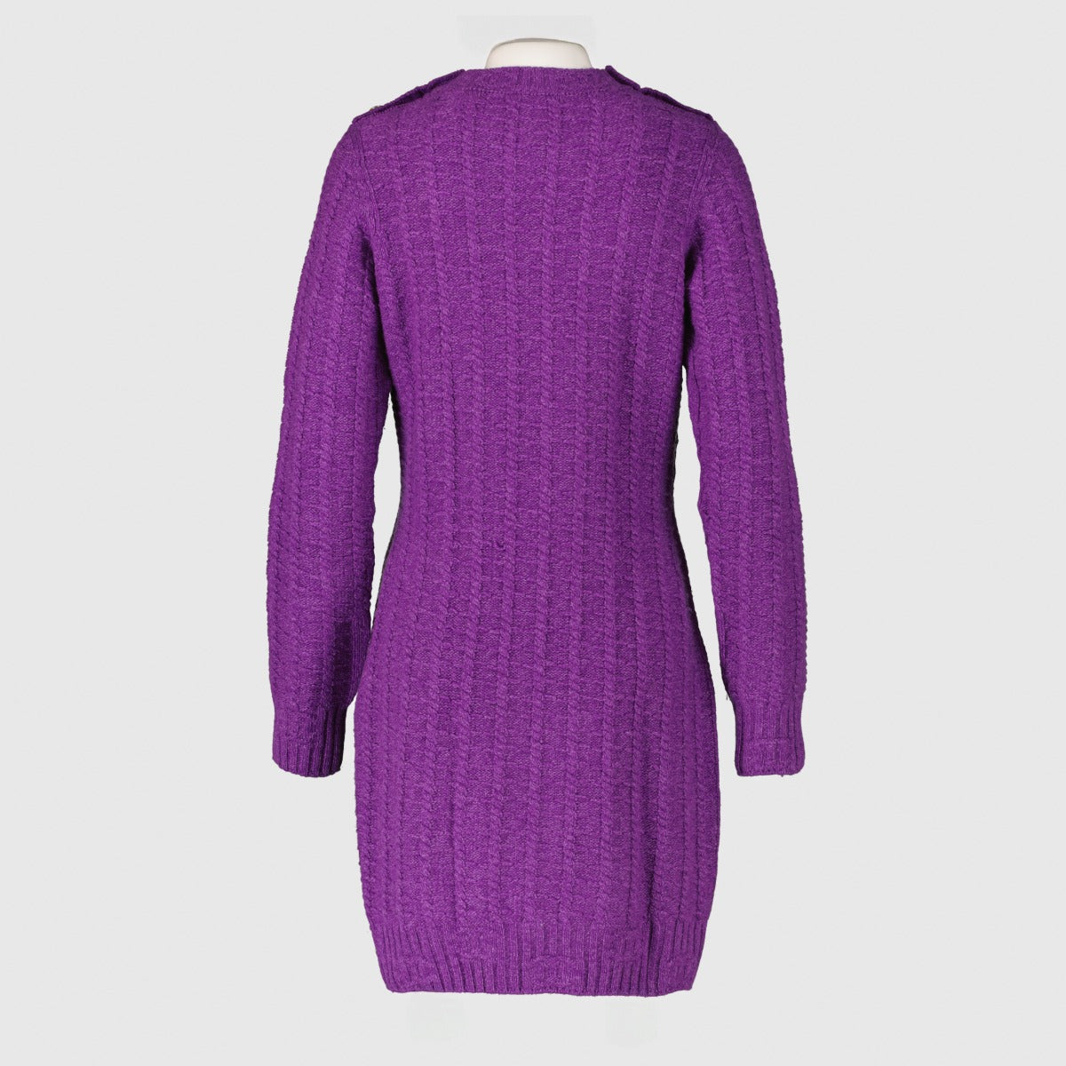 Authentic pre-loved Chanel 23B Purple Cashmere Knit Dress - Size 36 on Labellov.com