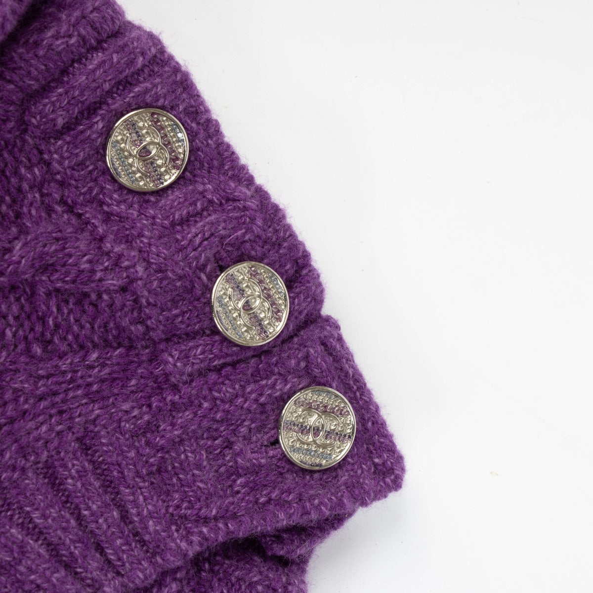 Authentic pre-loved Chanel 23B Purple Cashmere Knit Dress - Size 36 on Labellov.com