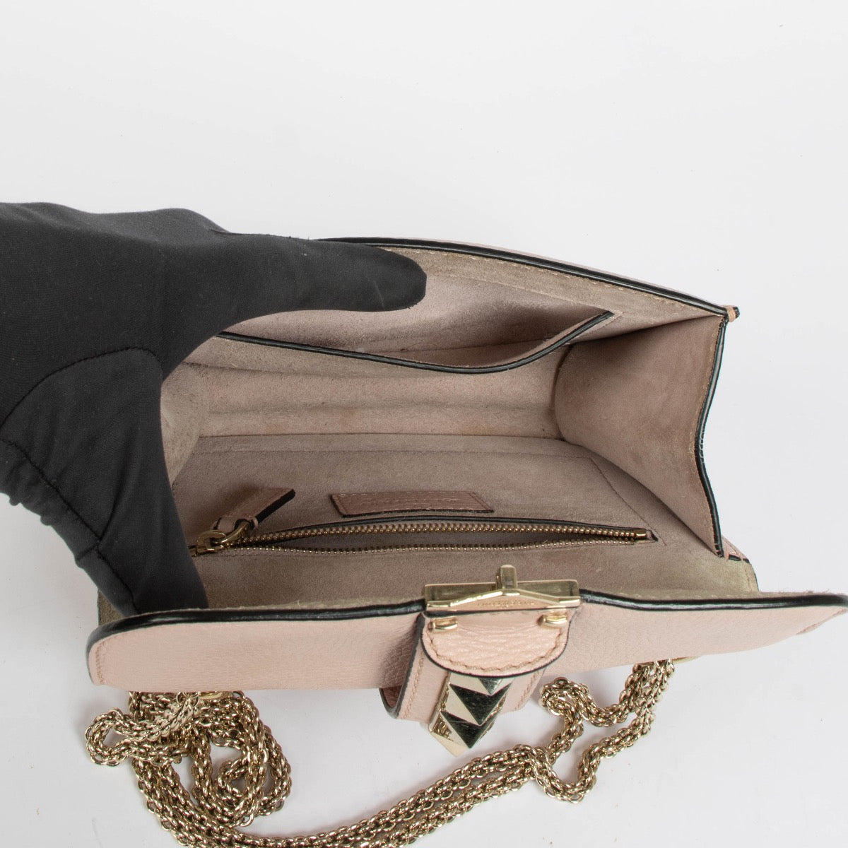 Shop this 100% authentic Valentino Garavani Pink Small Glam Lock Bag at Labellov.com