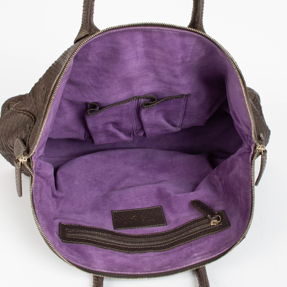 Authentic pre-loved Zagliani Brown Python Tomodachi Bag on Labellov.com