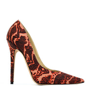Jimmy Choo Anouk Mandarin Red Mix Heels