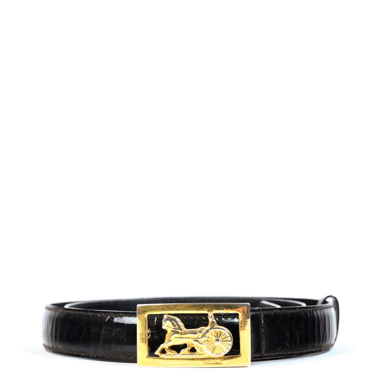 Shop safe online at Labellov in Antwerp this 100% authentic second hand Celine Black Patent Leather Belt - size 80