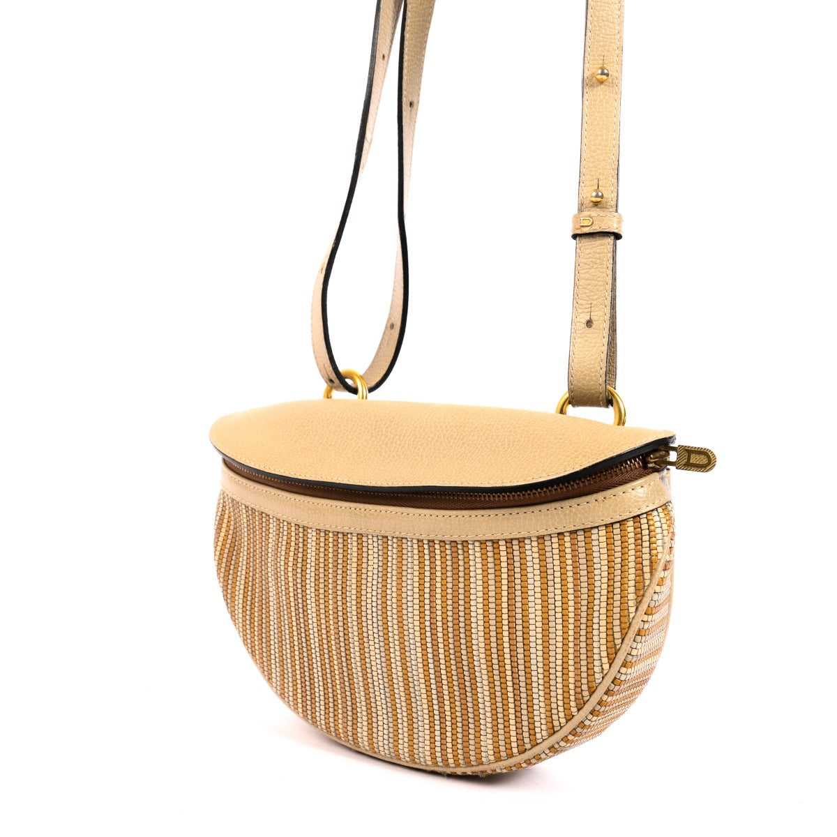 Delvaux Beige Toile De Cuir Mini Shoulder Bag