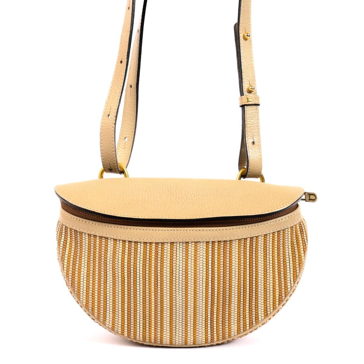 Delvaux Beige Toile De Cuir Mini Shoulder Bag