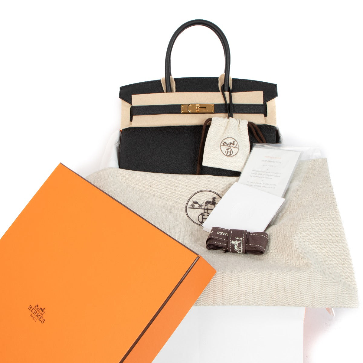 Authentic second hand brand new Hermès Birkin 30 Black Togo on www.labellov.com