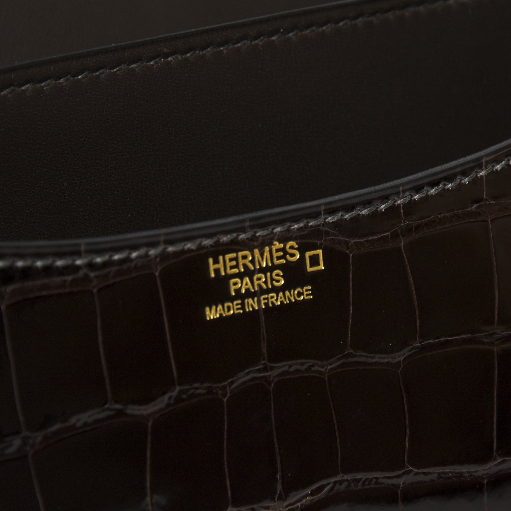 Hermès Constance III 24 Poche Dos Alligator Missi Lisse Maccasar GHW