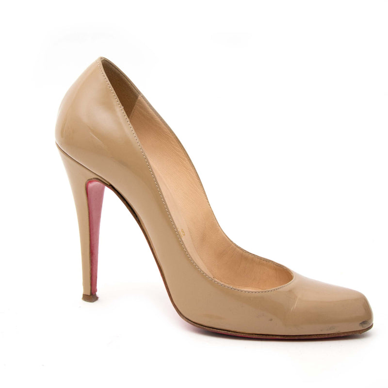 Christian Louboutin Nude Patent Follies 100mm - Size 36,5