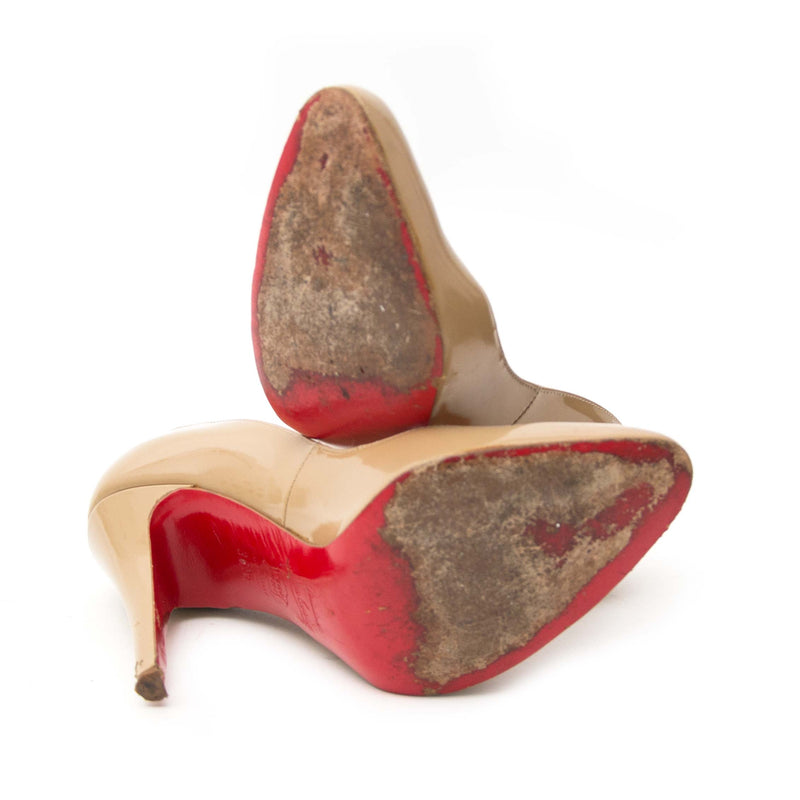 Christian Louboutin Nude Patent Follies 100mm - Size 36,5