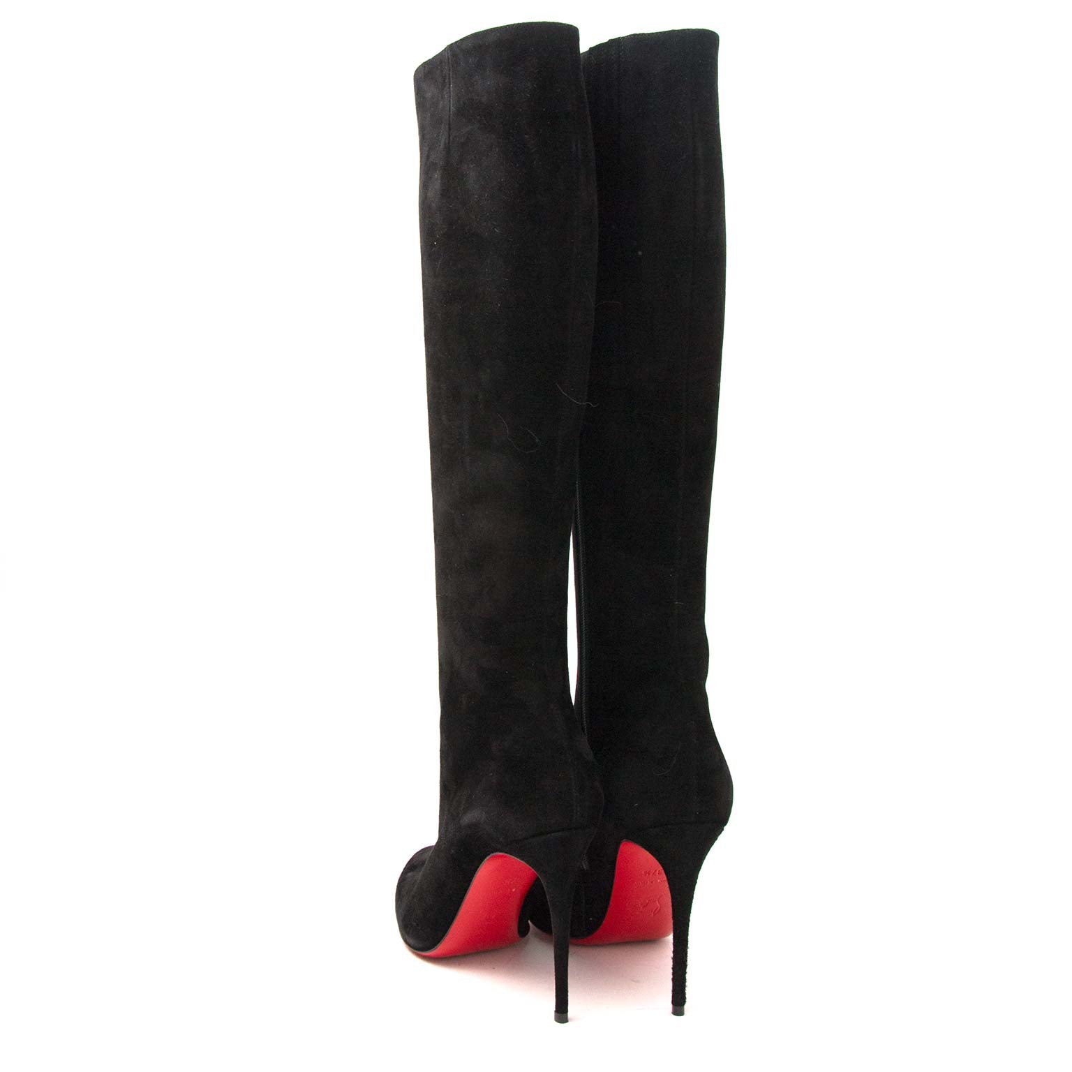Are you interested in an authentic pair of Christian Louboutin 'Fifi' Black Suede Boots