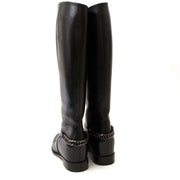 achetez Christian Louboutin Black Leather Chain Boots - Size 39 sur labellov.com et payez secure