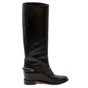 buy Christian Louboutin Black Leather Chain Boots - Size 39 and pay save online at labellov.com