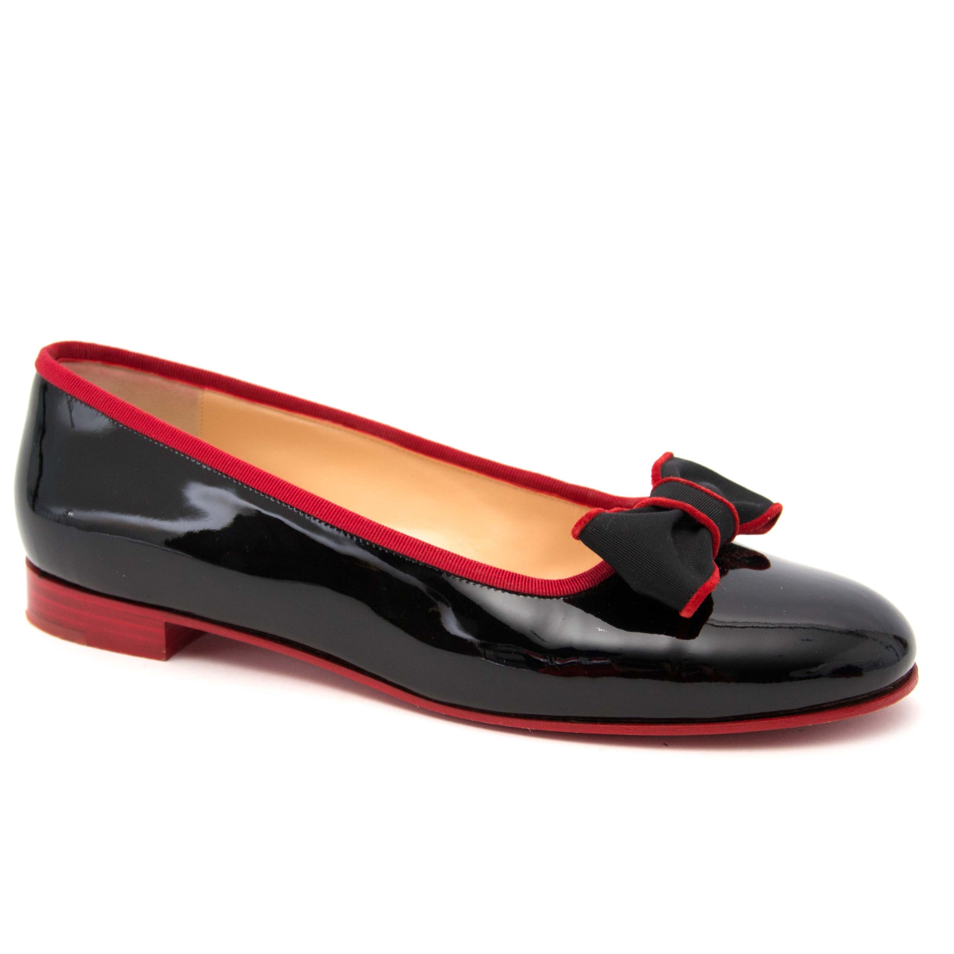 acheter en ligne pour le meilleur prix Louboutin Black and Red Ballet Flats - Size 40