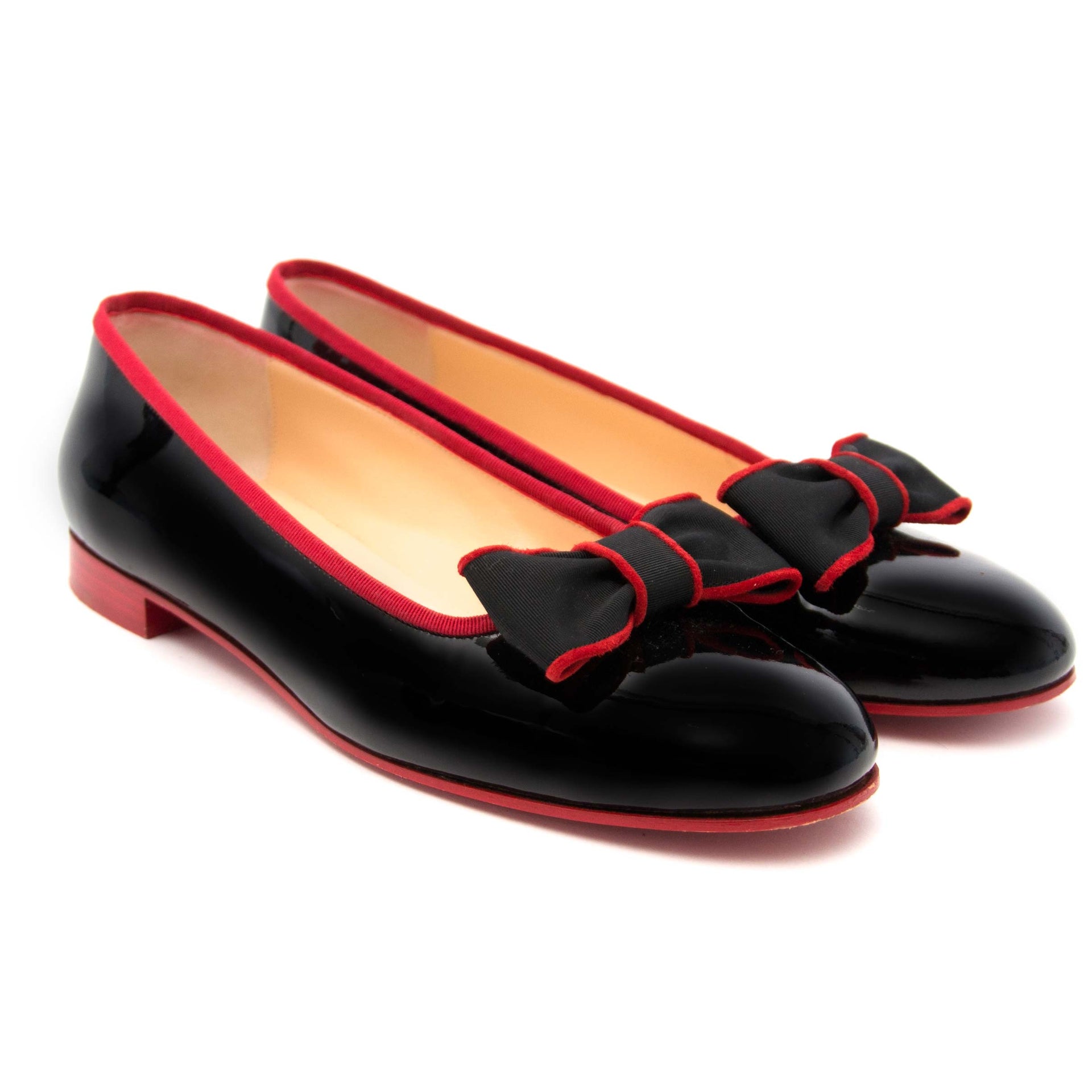 shop safe online at the best price Louboutin Black and Red Ballet Flats - Size 40