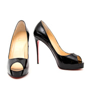 real real designer luxury shoes for the best price Louboutin New Very Prive Patent Black Platform Pumps