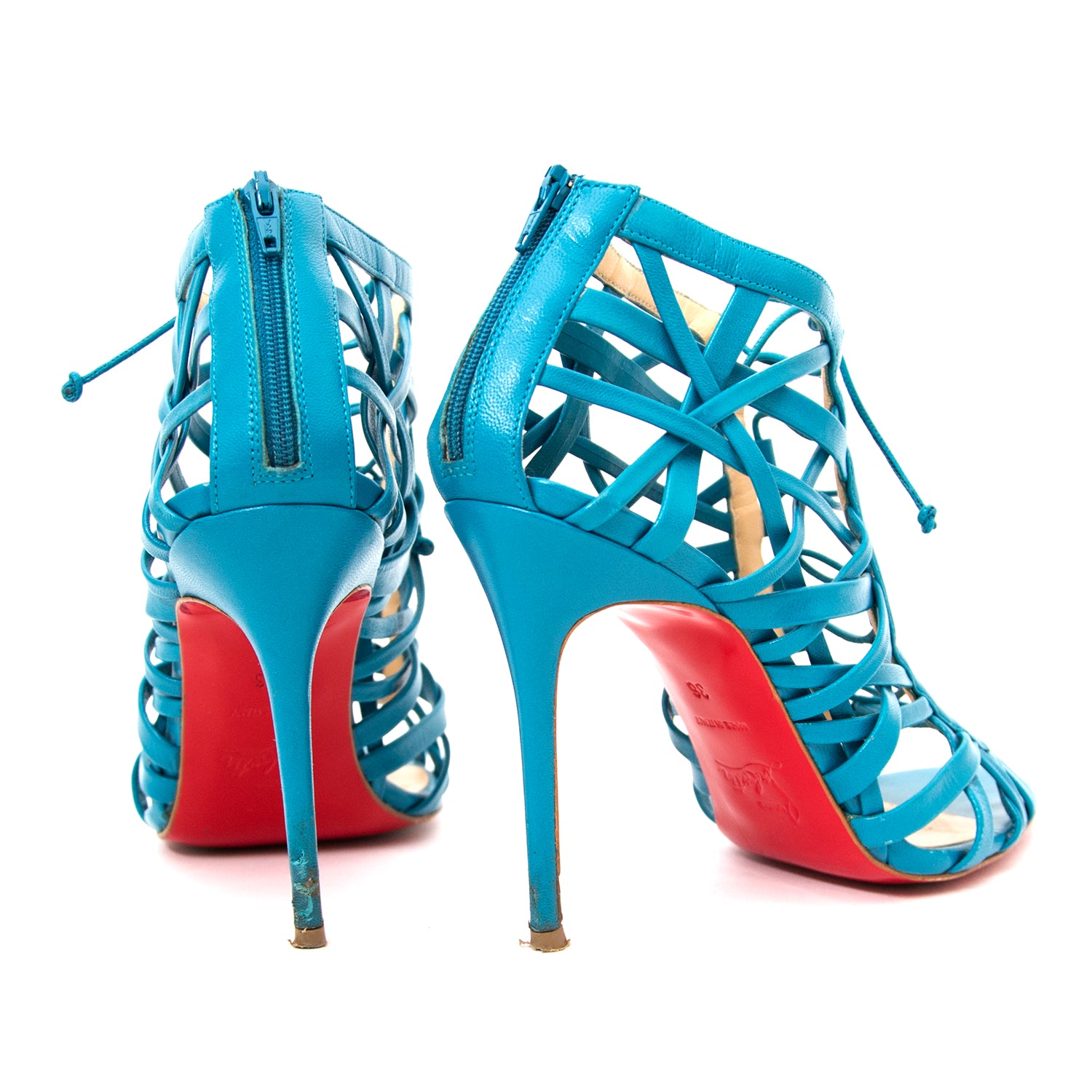Christian Louboutin Laurence Leather Cage Up Heels