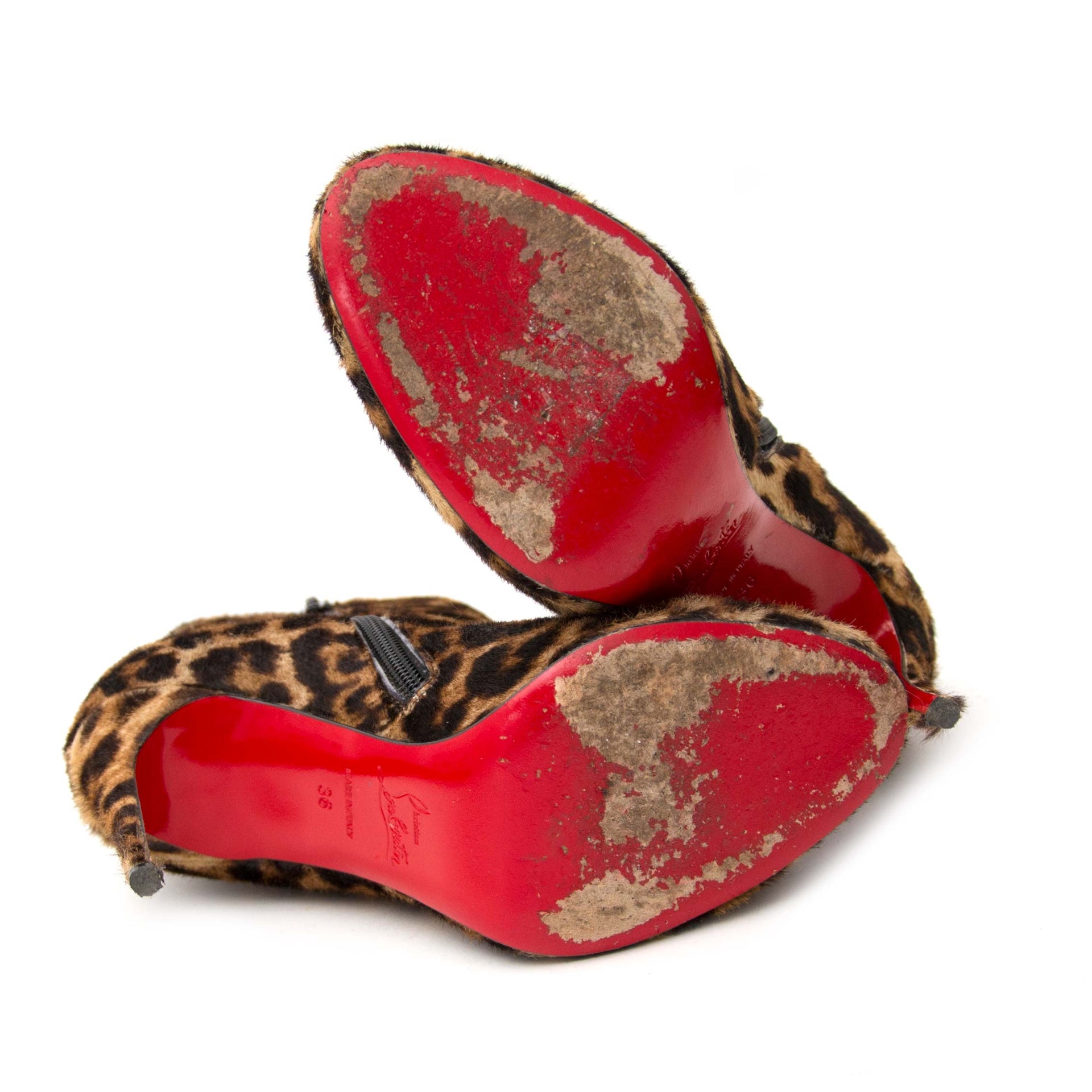 koop veilig online aan de beste prijs Louboutin Leopard Pony Hair Boots - eu 36