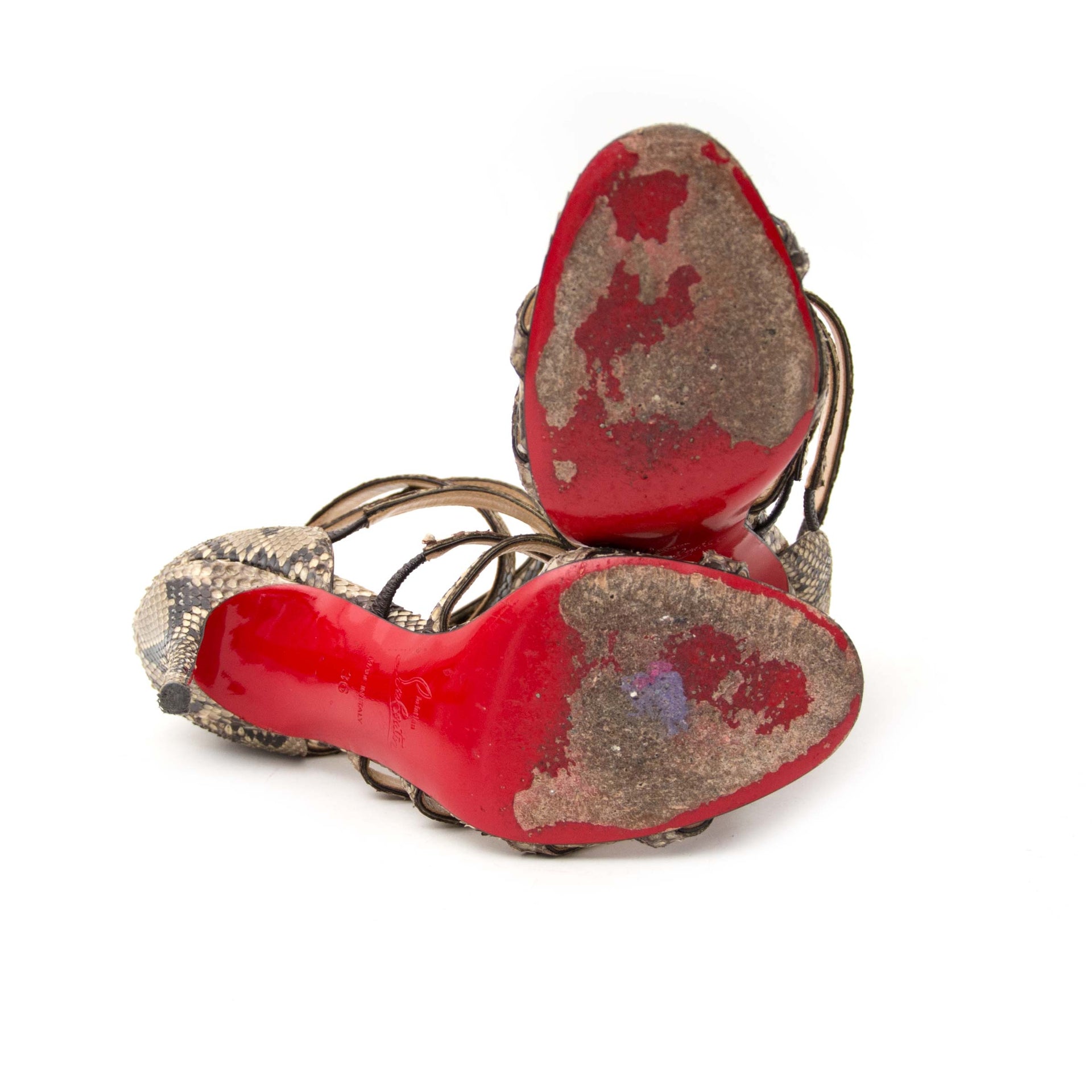 Louboutin Python Sandals worldwide shipping authentic luxury shoes