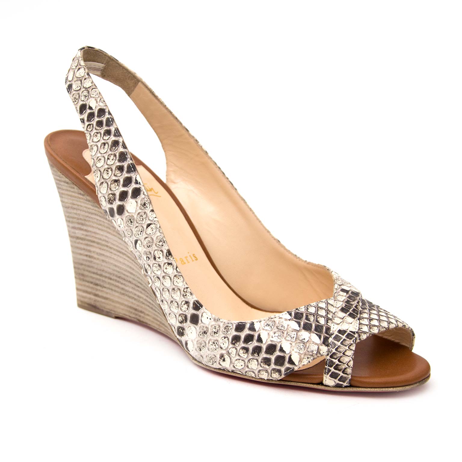 Christian Louboutin Python Wedge kopen en verkopen
