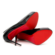 shop safe online secondmain Louboutin New Very Prive Patent Black Platform Pumps