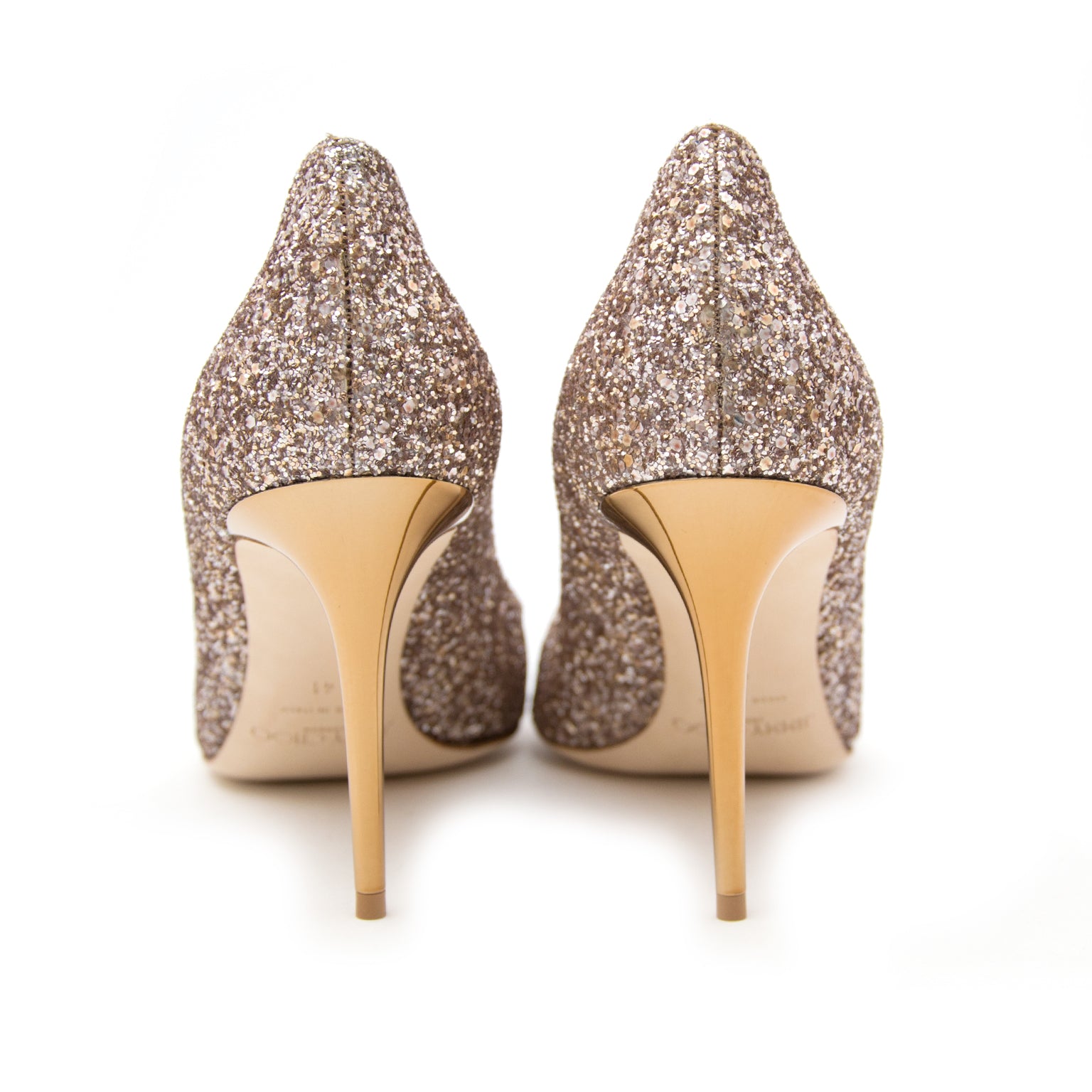 Jimmy Choo Esme Gold Glitter Pump - size 41