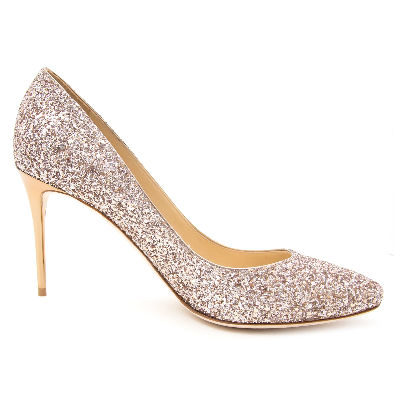 Jimmy Choo Esme Gold Glitter Pump - size 41