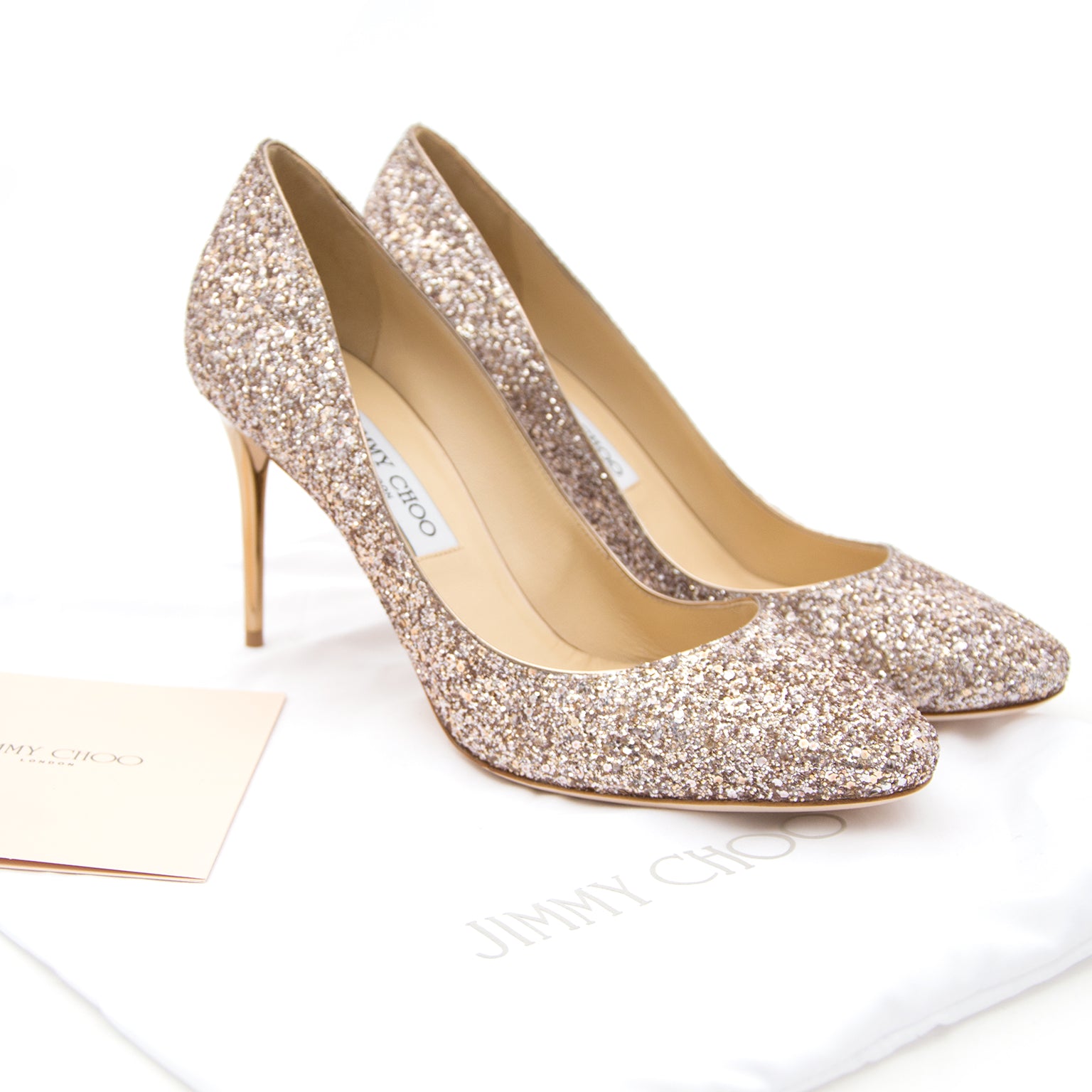 Jimmy Choo Esme Gold Glitter Pump - size 41