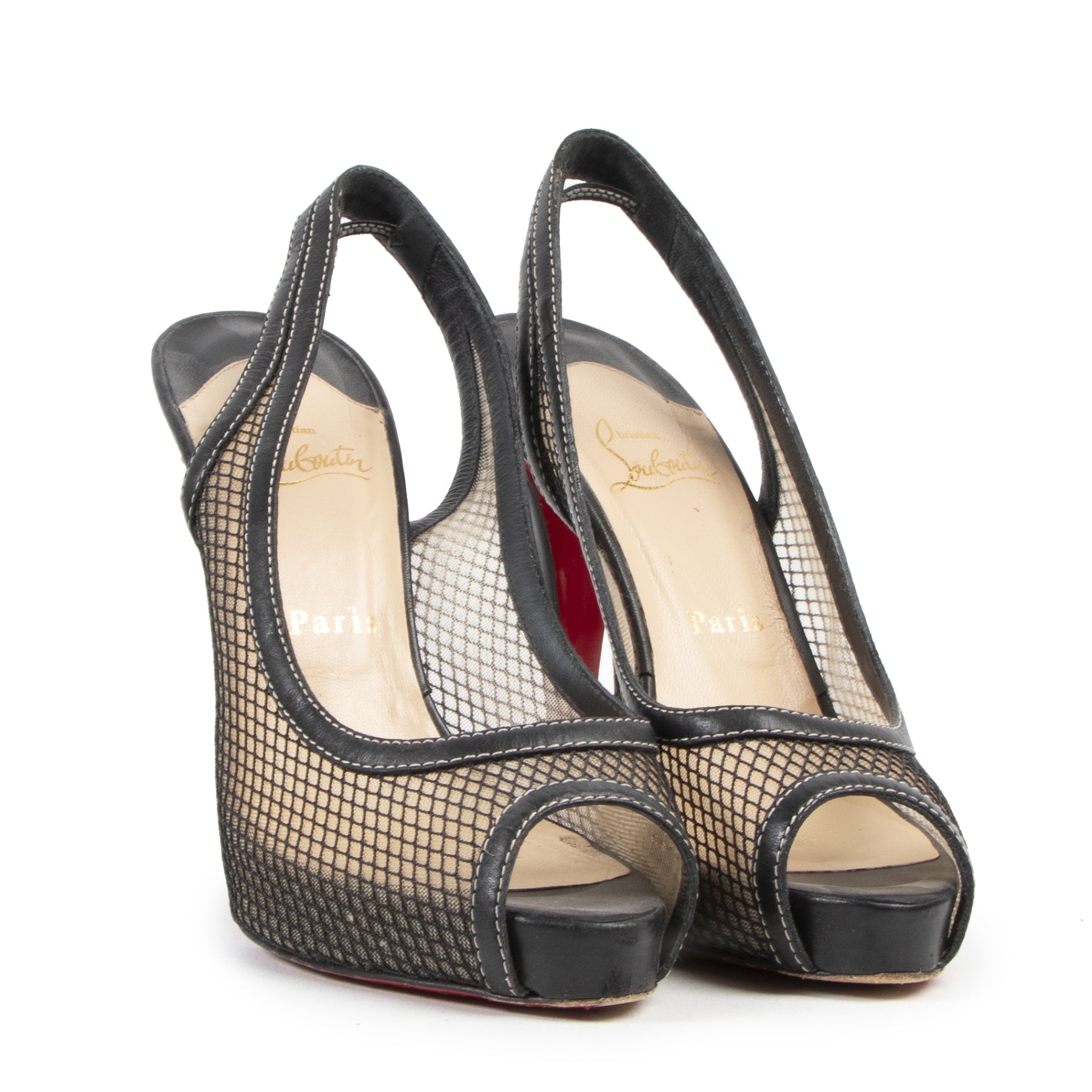 Louboutin Black Felito Mesh Pumps - Size 38,5